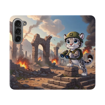 🐆🔭 The Snow Leopard Lookout Flip Case – Adventure, Curiosity & Fearless Style