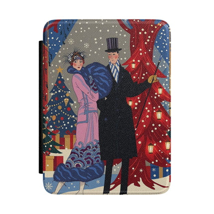 🎩🎄 Christmas Eve Promenade Kindle Case – Art Deco Holiday Elegance
