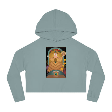 June & Pearl, Alexandrite (from the Gem Series) by Sofia Chiostri Women’s Cropped Hooded Sweatshirt