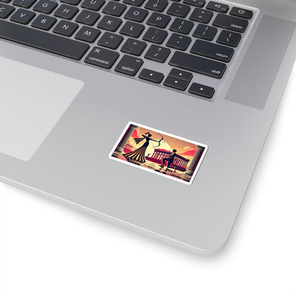 Art Deco Valentine's Romance Kiss-Cut Stickers (4 Sizes)