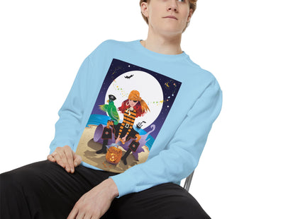 Moonlit Pirate Halloween Unisex Garment-Dyed Sweatshirt