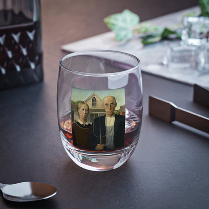 American Gothic by Grant Wood Whiskey Glass