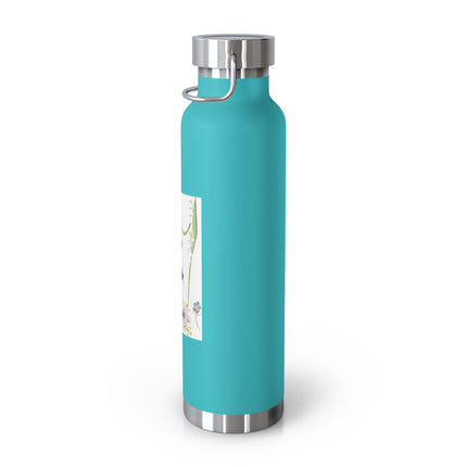 Blooming Splendor: A Floral Transformation Copper Vacuum Insulated Bottle, 22oz