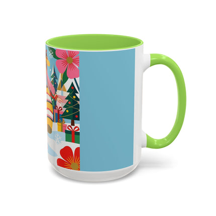 🌼🎄 The Christmas Blossom Belle Colorful Mug – Colorful Art Deco Holiday Fantasy