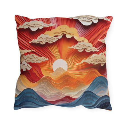 Vibrant Sunrise Sky Outdoor Pillows