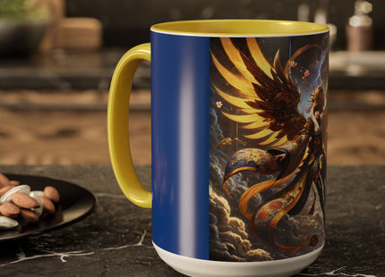Valkyrie Descending Through Storm Colorful Mugs (11oz, 15oz)