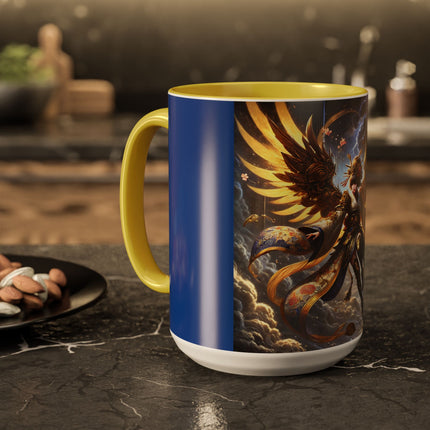 Valkyrie Descending Through Storm Colorful Mugs (11oz, 15oz)