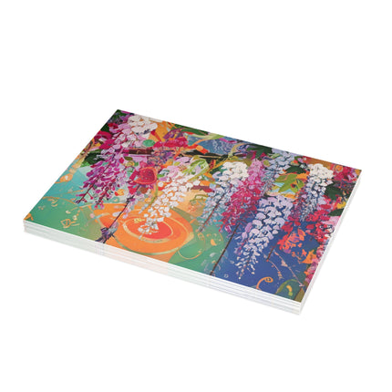 Golden Wisteria Elegance Postcard Bundles (envelopes included) - Bundles of 10, 30, 50 Pieces