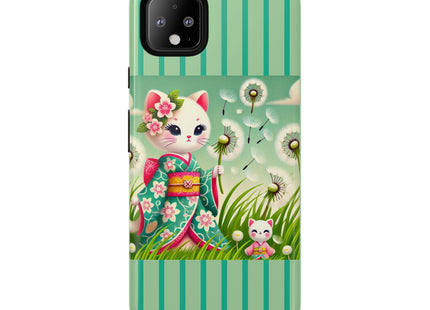 Geisha Kitten and the Dandelion Phone Cases