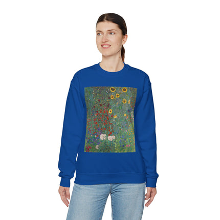 Farm Garden with Sunflowers by Gustav Klimt Heavy Blend™ Crewneck Sweatshirt