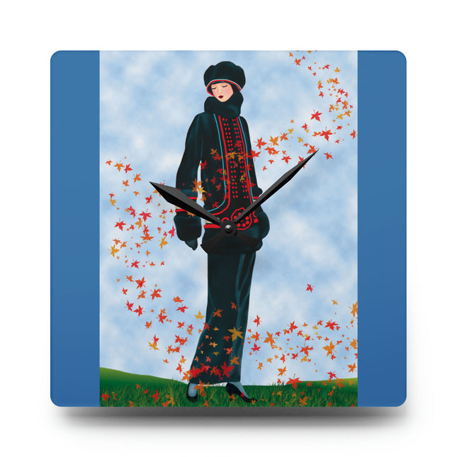 Elegance in Autumn Acrylic Wall Clock