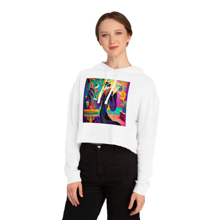 Phantoms of Elegance Women’s Cropped Hooded Sweatshirt