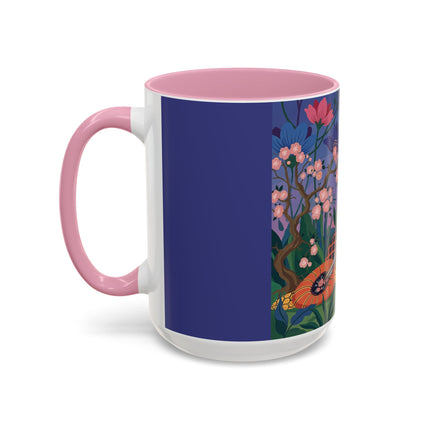 The Garden Of Quiet Reverie Colorful Mugs – Art Deco Botanical Serenity