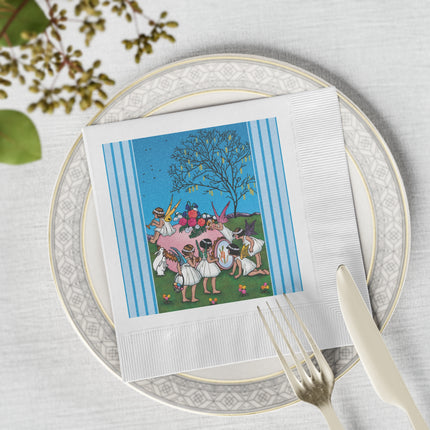 Enchanted Easter Gathering White Coined Napkins