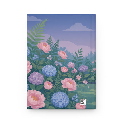🌸👒 The Lady Of The Blue Garden Promenade Hardcover Journal – Art Deco Floral Elegance