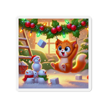 Naughty or Nice Kitten Christmas Die-Cut Magnets (5 Sizes)