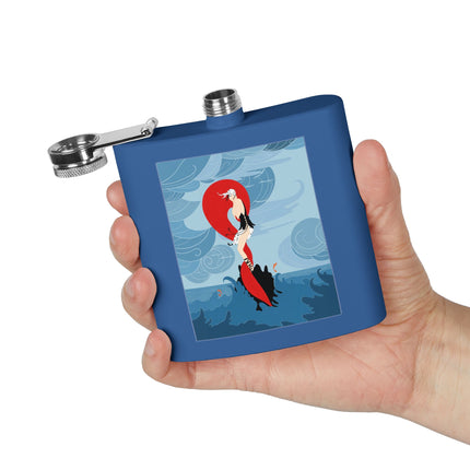 Siren of the Waves Stainless Steel Flask – Dramatic Sea Power & Bold Elegance