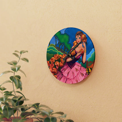 Enchanted Elegance Acrylic Wall Clock, Round and Square