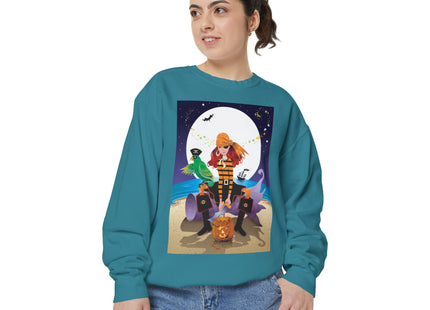 Moonlit Pirate Halloween Unisex Garment-Dyed Sweatshirt