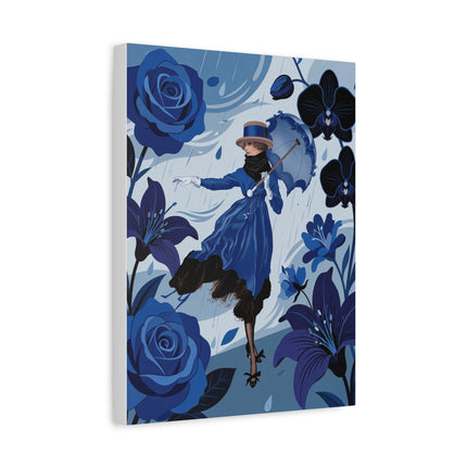 ☔💙 The Blue Rain Promenade Placemat – Art Deco Floral Fashion