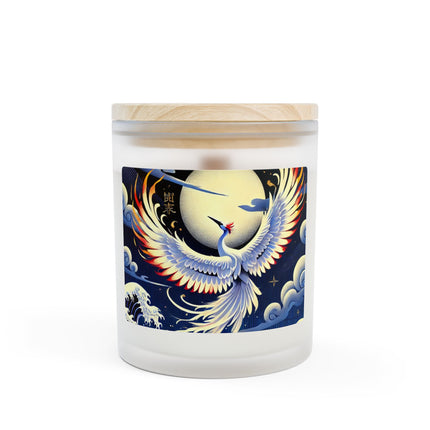 Majestic White Crane Frosted Candle