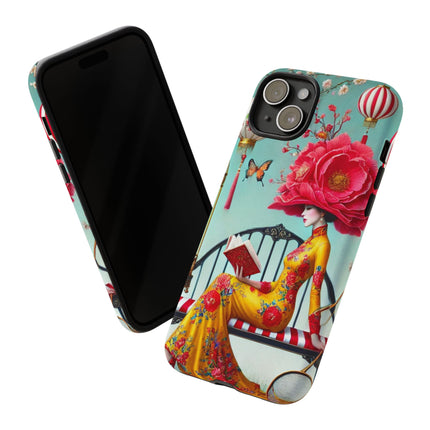 Reading In A Painted Garden Phone Cases