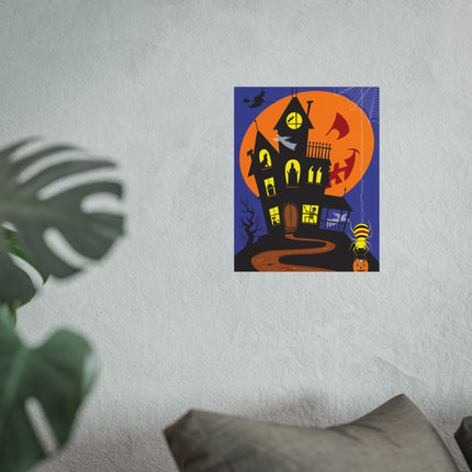 Halloween Night at the Haunted House Fine Art Posters