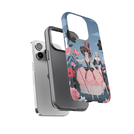 🌹🎭 The Rose Masquerade Promenade Phone Case – Art Deco Floral Elegance