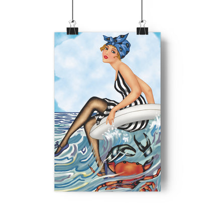 Playful Waves and Fashion Follies Giclée Art Print