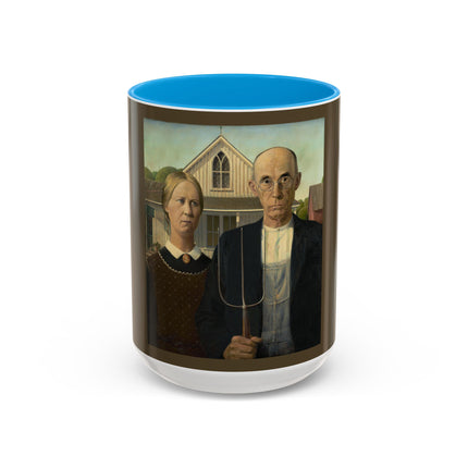 American Gothic by Grant Wood Colorful Mugs (11oz, 15oz)
