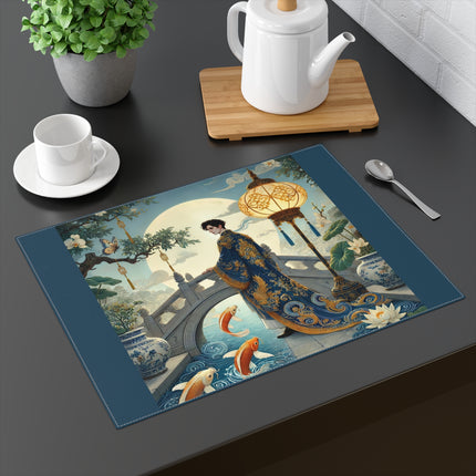 Moonlit Bridge Gentleman Placemat – Imperial Serenity & Moonlit Harmony
