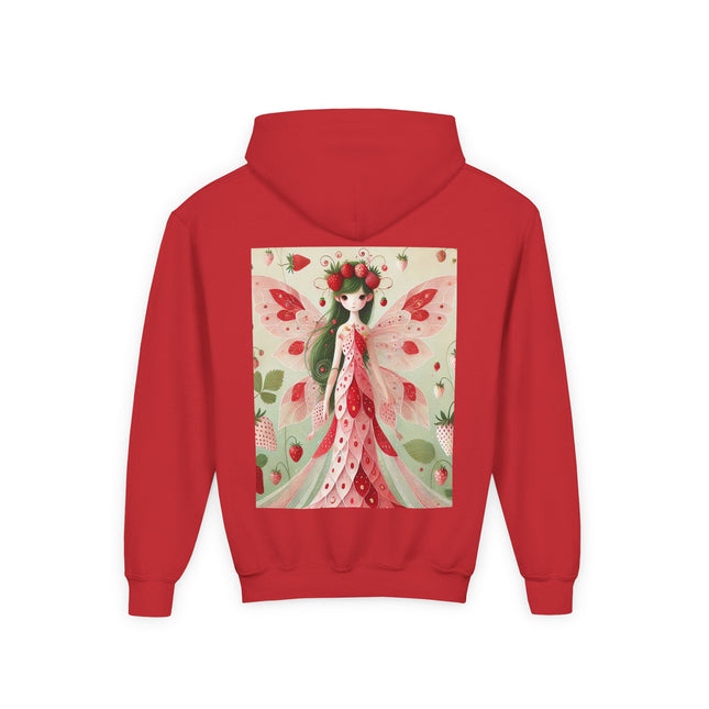 Strawberry Fairy Delight Youth Hooded Sweatshirt – Sweet Magic & Summer Charm