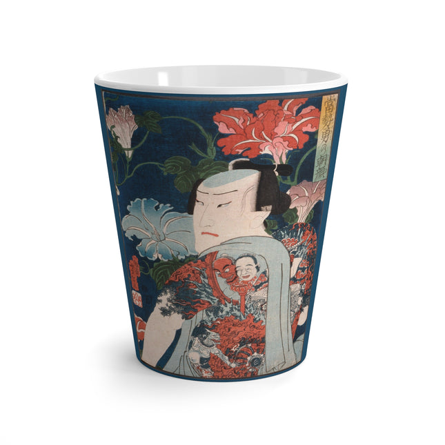 Modern Gallants with Morning Glories by Tsukioka Yoshitoshi Latte Mug