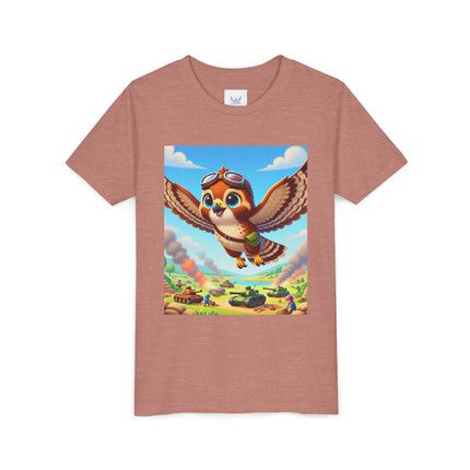 Red-Tailed Hawk in Battle Youth Short Sleeve Tee