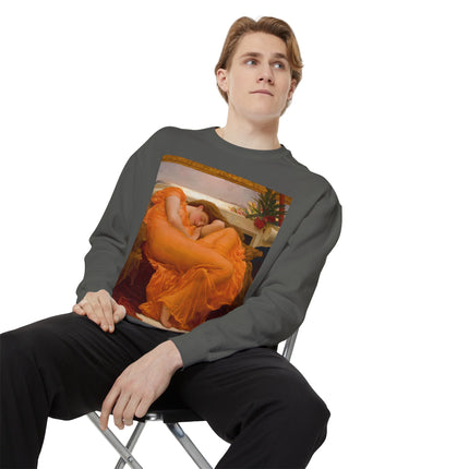 Flaming June by Frederic Leighton Unisex Garment-Dyed Sweatshirt
