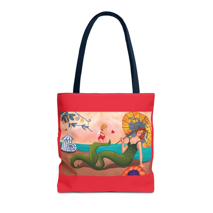 Mermaid with Parasol and Cupid by George Barbier Tote Bag