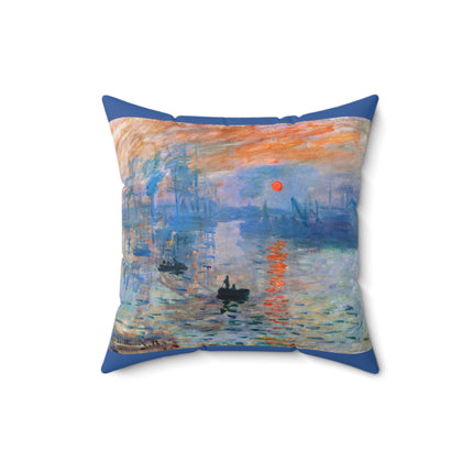 Sunrise by Claude Monet Spun Polyester Square Pillow