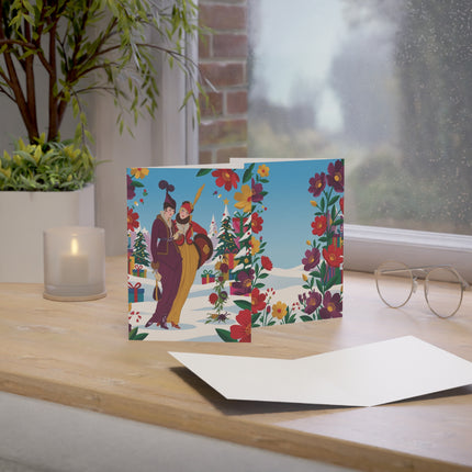 🎁🌸 The Ladies Of The Christmas Promenade Greeting Card – Art Deco Holiday Fantasy