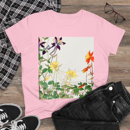 Aquilegia Flowers by Tanigami Kônan Women's Midweight Cotton Tee