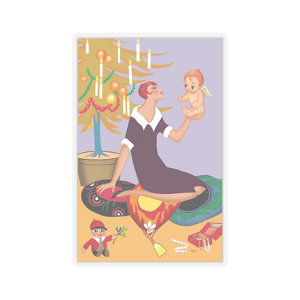 Art Deco Christmas Kiss-Cut Stickers (4 Sizes)