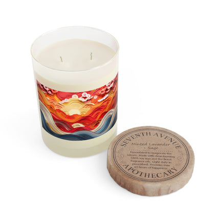 Vibrant Sunrise Sky Scented Candle - Full Glass, 11oz - The White Tea & Fig, The Lavender & Sage, and The Ocean Mist & Moss