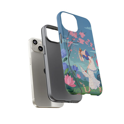 🌸☂️ The Lady Of The Falling Blossoms Phone Case – Art Deco Garden Whimsy