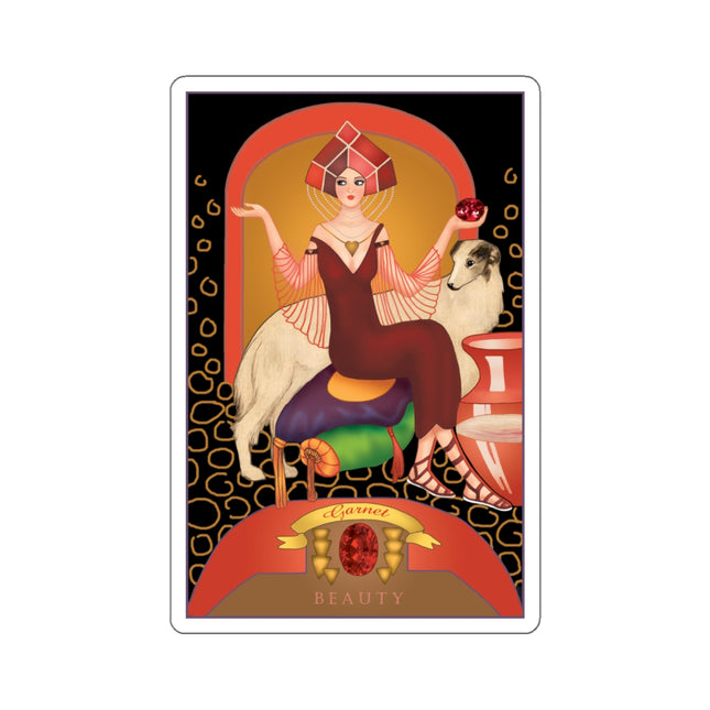 January & Garnet (from the Gem Series) by Sofia Chiostri Kiss-Cut Stickers (4 Sizes)
