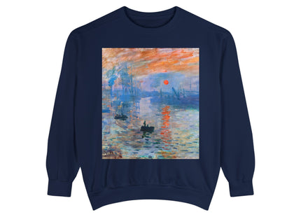 Sunrise by Claude Monet Unisex Garment-Dyed Sweatshirt