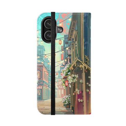 🦝✨ Cybernetic Red Panda Flip Case – Neon Charm & Futuristic Wonder