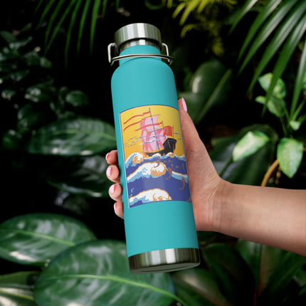 Golden Seas and Whimsical Dreams Copper Vacuum Insulated Bottle, 22oz