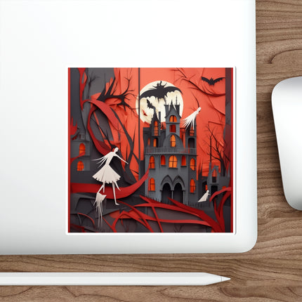 Halloween Night Scene Die-Cut Stickers (5 Sizes)
