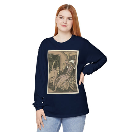 L’Attentat by Fernand Siméon Garment-dyed Long Sleeve T-Shirt