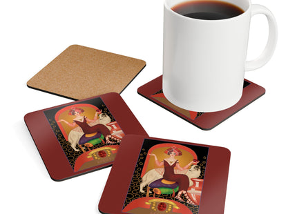 Capricorn Zodiac Design – December & Garnet by Sofia Chiostri | Corkwood Coaster Set