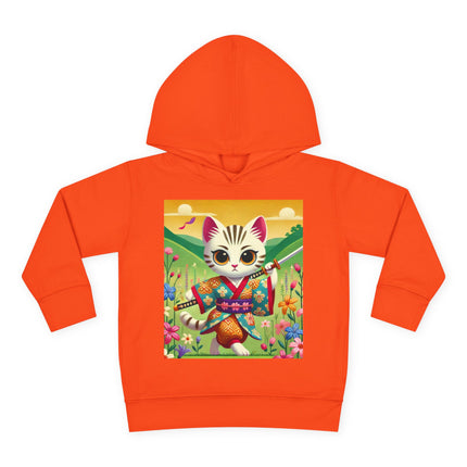 Samurai Kitten Toddler Pullover Fleece Hoodie